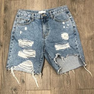 ❌SOLD❌STYLENANDA | Distressed A-Symmetrical Shorts